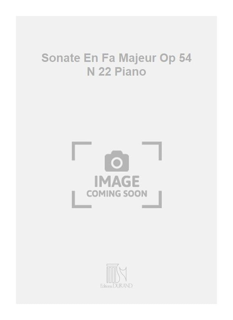 Sonate En Fa Majeur Op 54 N 22 Piano